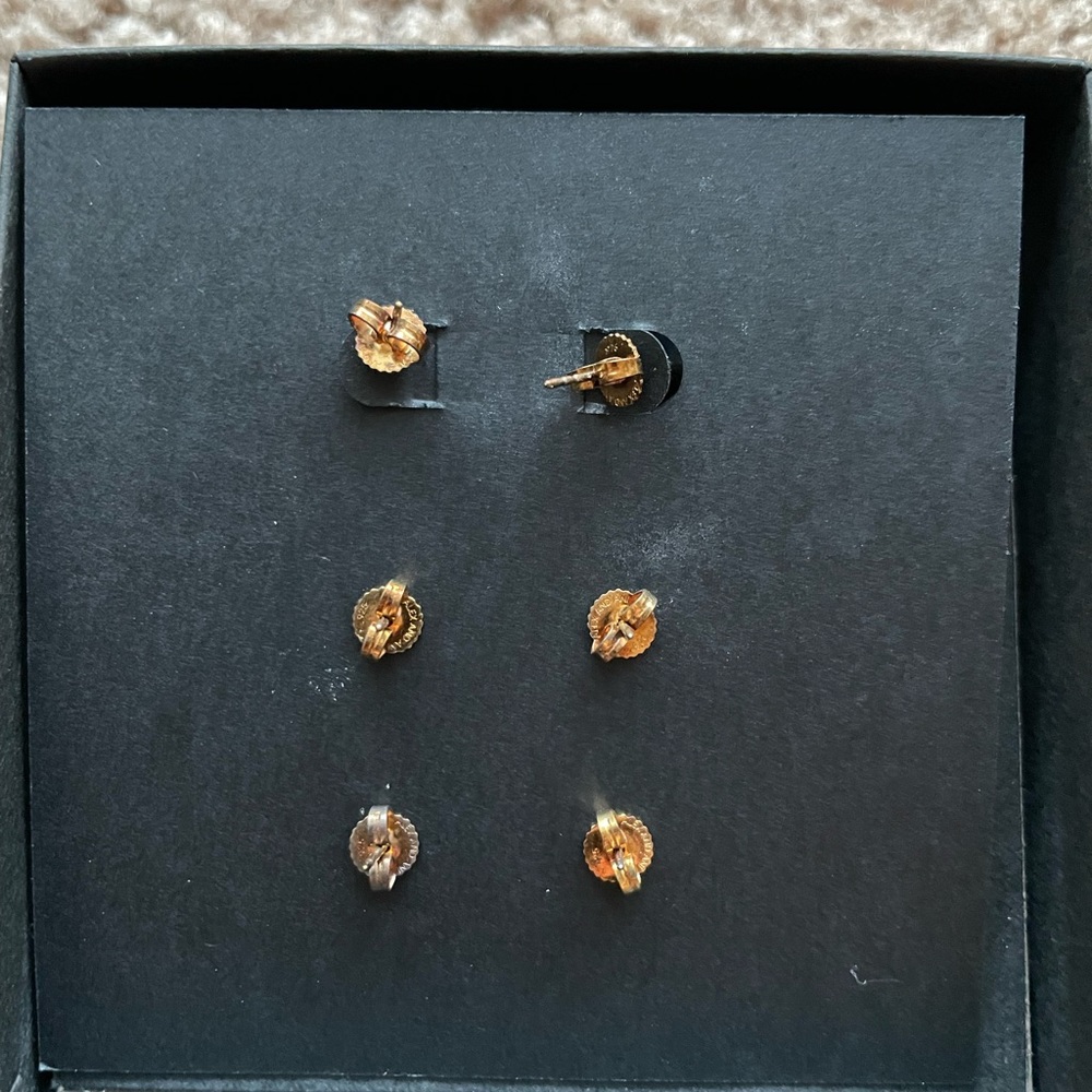 Alex and Ani 14KT Gold Over Sterling Silver 3 piece Earring Set - Picture 3 of 8